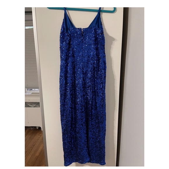ASOS Blue Sequin Wrap Dress - Picture 4 of 7